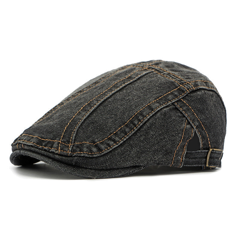 Men's And Women's Universal Solid-color Stitching Design, Washable And Fashionable, Retro Style, Soft Top, Adjustable Beret. Suitable For Daily Casual Commuting And Outings.