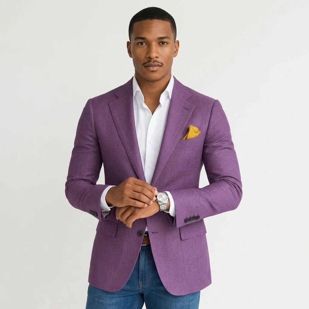 Mens Casual Plaid Jacket With Digital Print