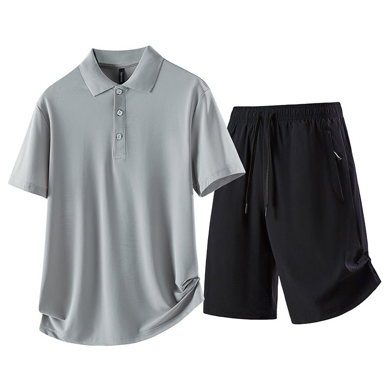 Sports Casual Short-Sleeve Polo Shirt Set