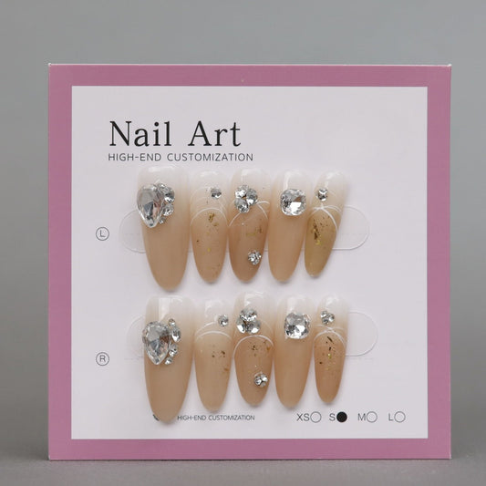 Minimal Rhinestone Stiletto Nails