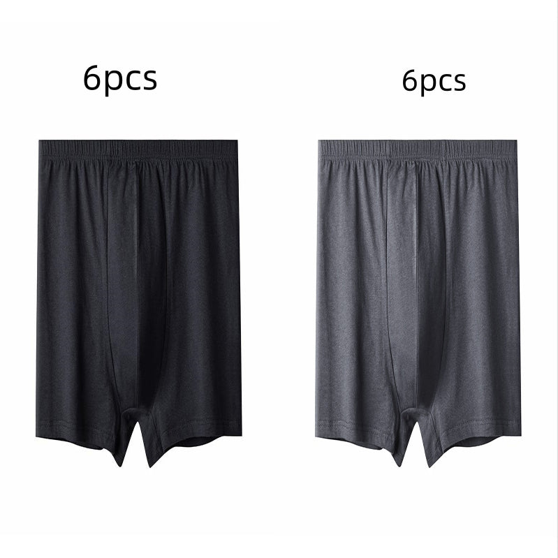 Men's High-waisted Pure Cotton Plus Size Loose Deep-crotch Cotton Breathable Boxer Shorts