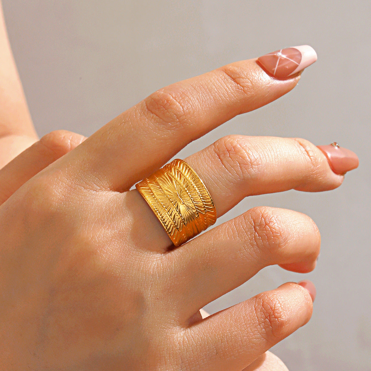 Minimalist-style Stainless Steel Ring For Women