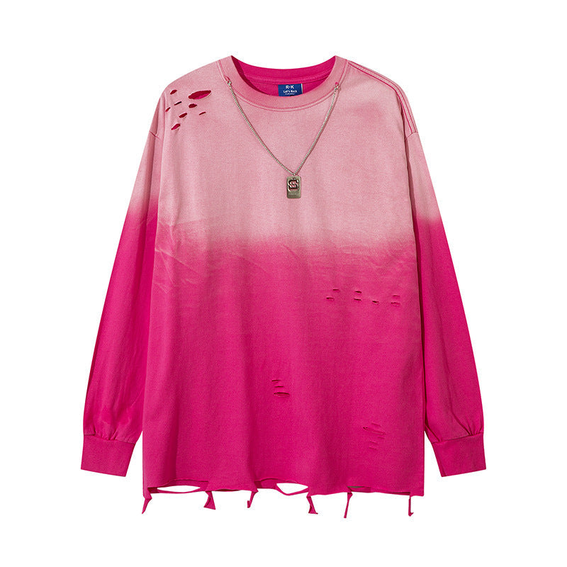 Tie-dye Gradient Long-Sleeve T-Shirt For Men