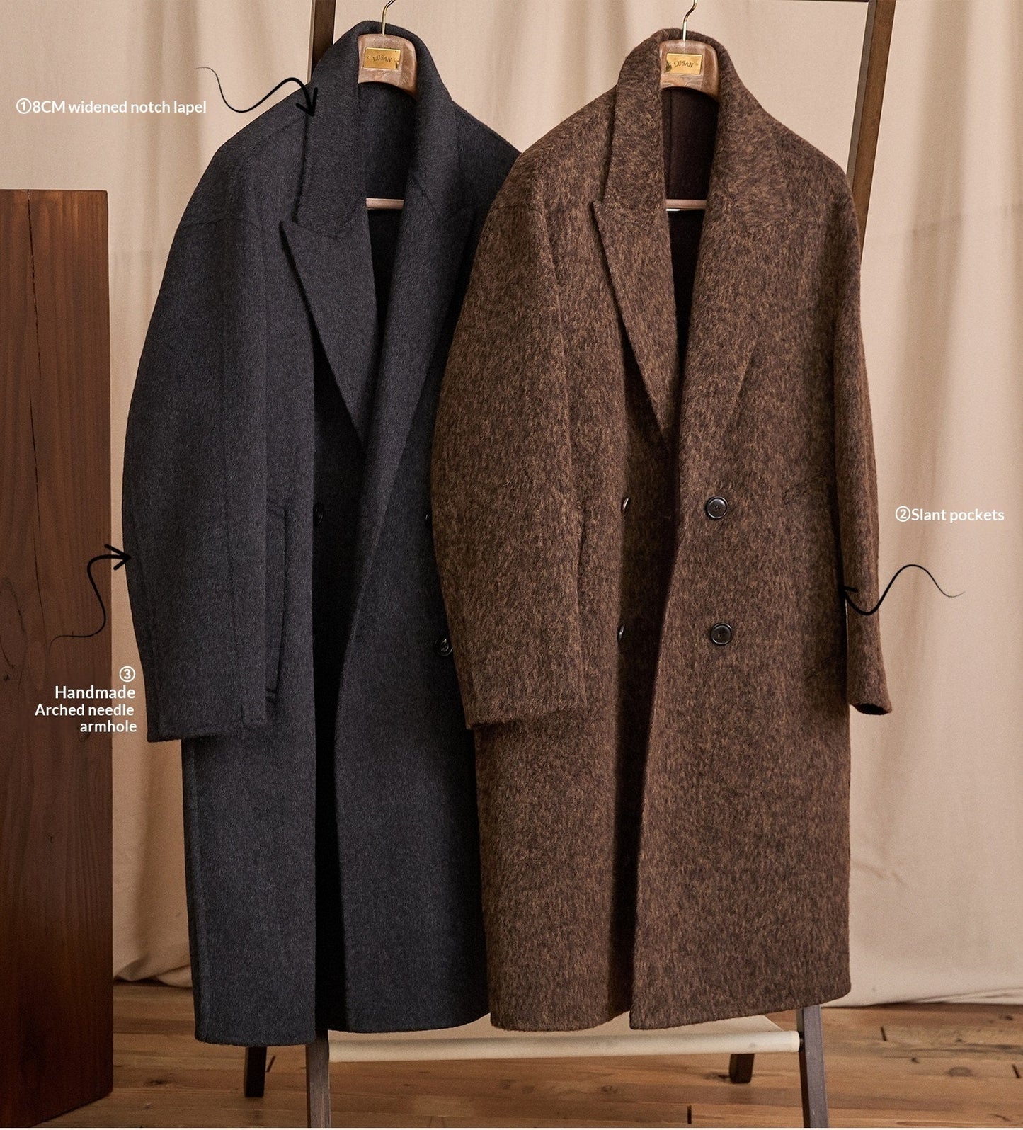 Wool Casual Loose Mid-Length Coat
