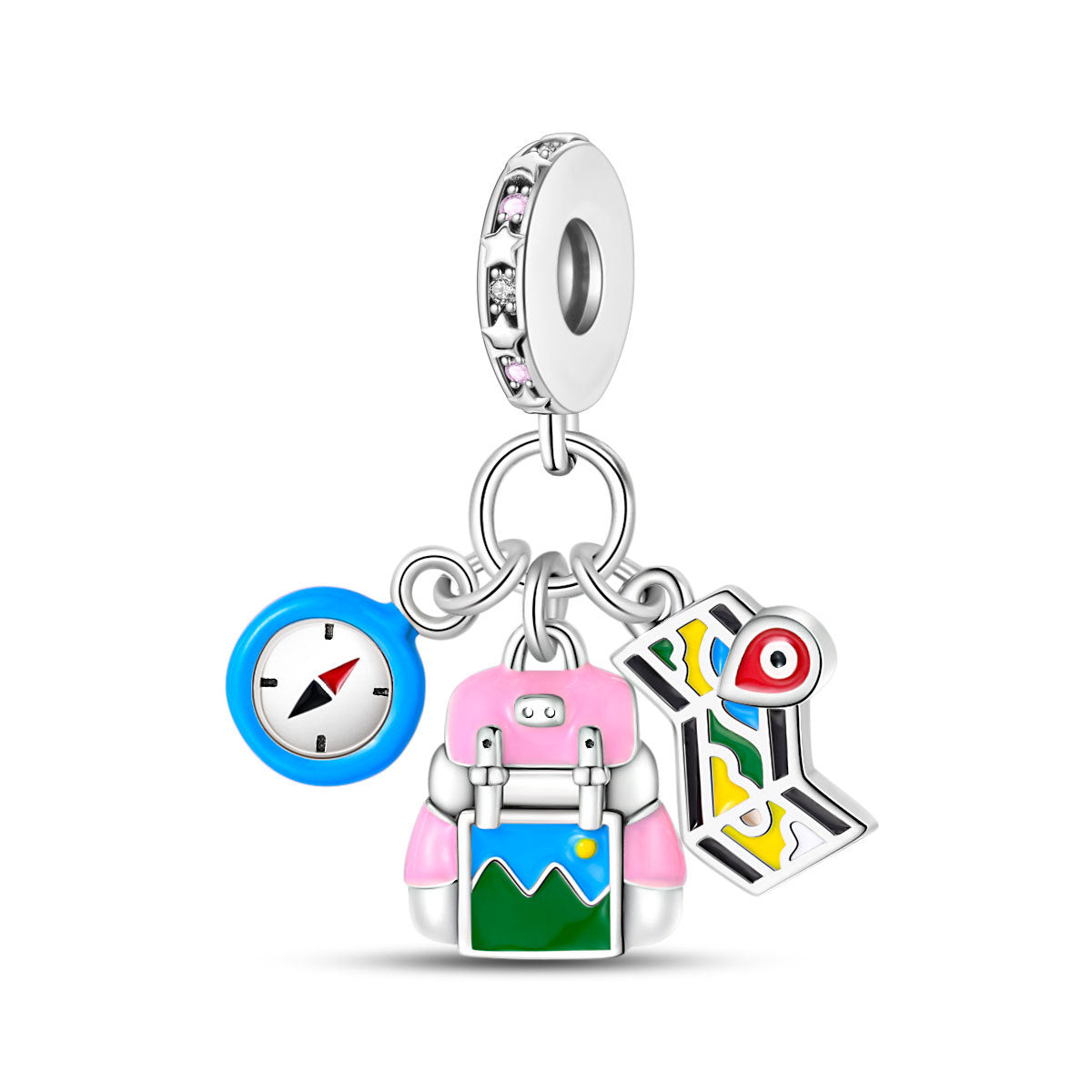 Bracelet With Oil-drip Travel-themed Bead Accessories