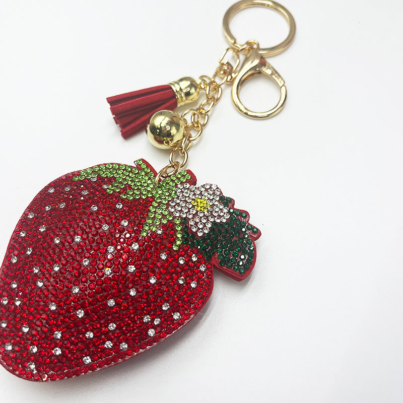 New Diamond-encrusted Strawberry Keychain