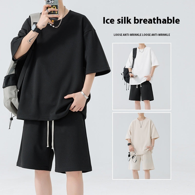 Men's Round Neck Quick-drying Breathable Loose Leisure Suit