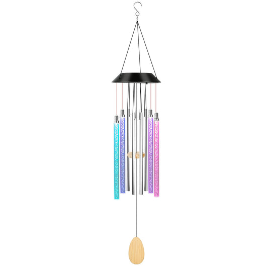 Solar Windspiel Lichter 7 Farbwechsel Dekorative Lampe IP65 Wasserdicht Hängende Lichterkette mit Doppelanhängern für Hausgarten Party Festival