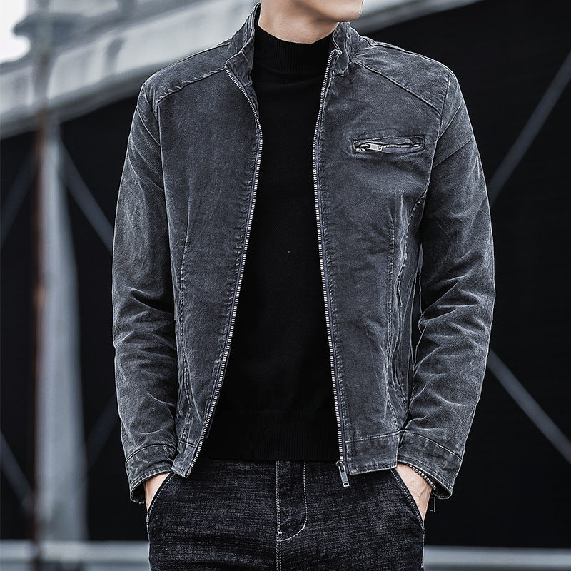 Corduroy Retro Denim Jacket For Men FallWinter