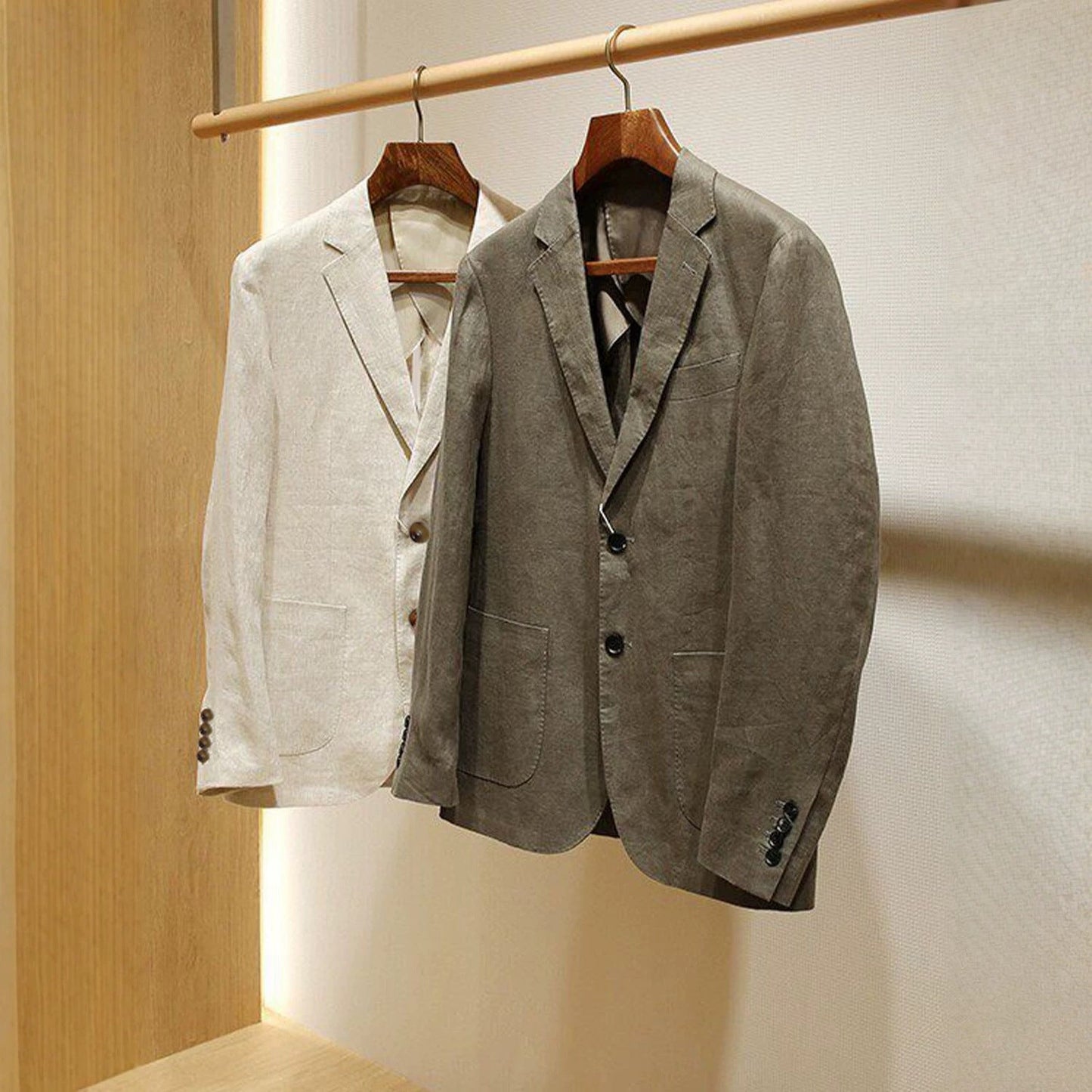 Plus-size Mens Linen Slim-fit Suit Set