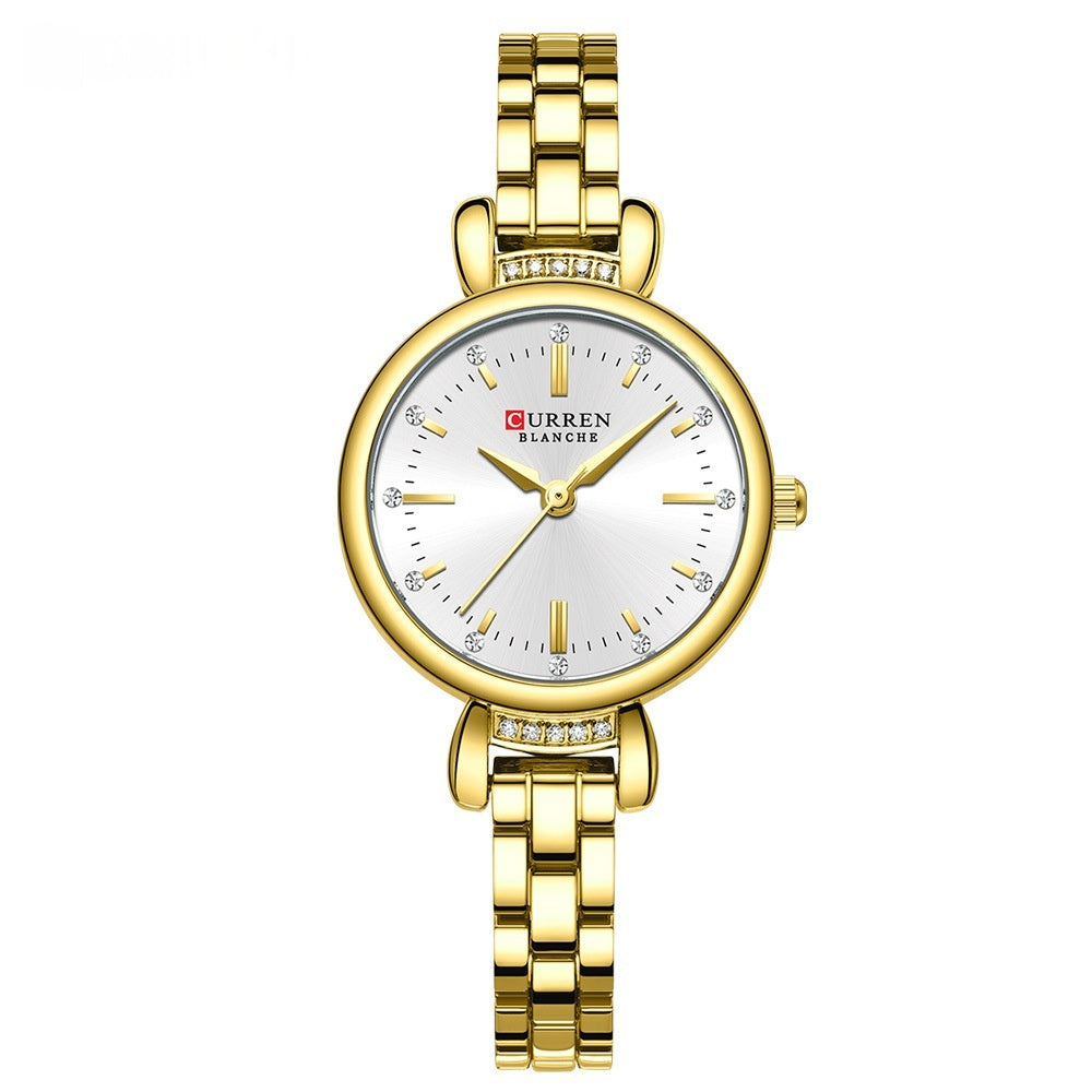 Waterproof Round Casual Womens Bracelet Watch