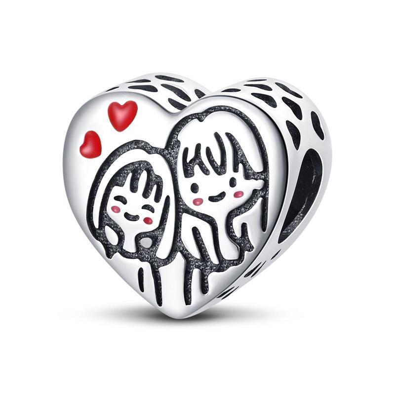 DIY Sisterhood Heart-shaped Bead Pendant Jewelry Accessory
