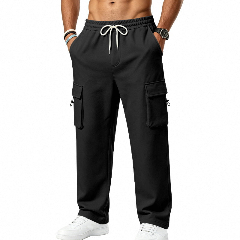 Mens Sporty-casual Multi-pocket Utility Trousers