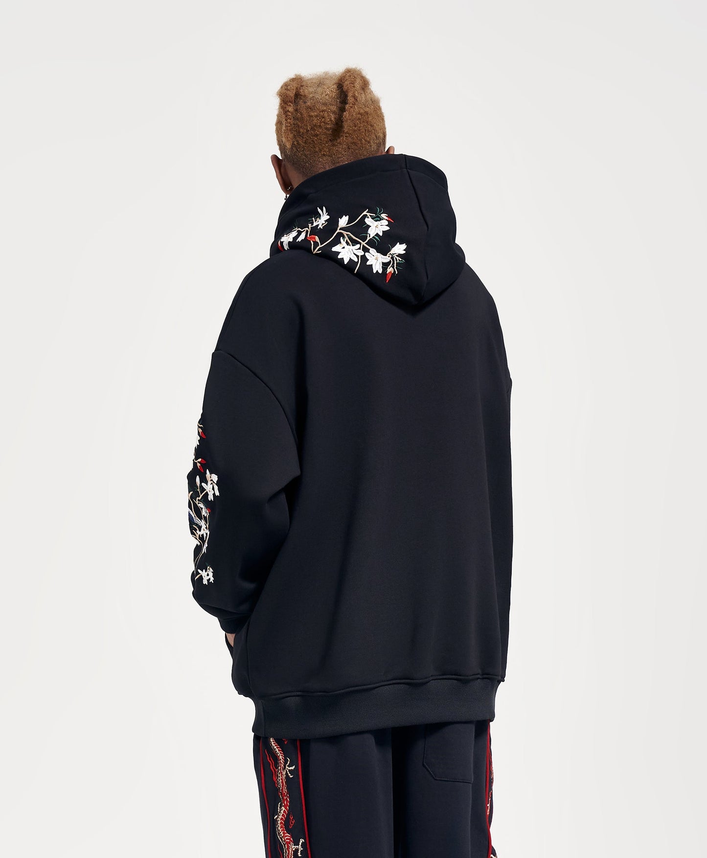 KH9083 Blumen-Stickerei-Hoodie