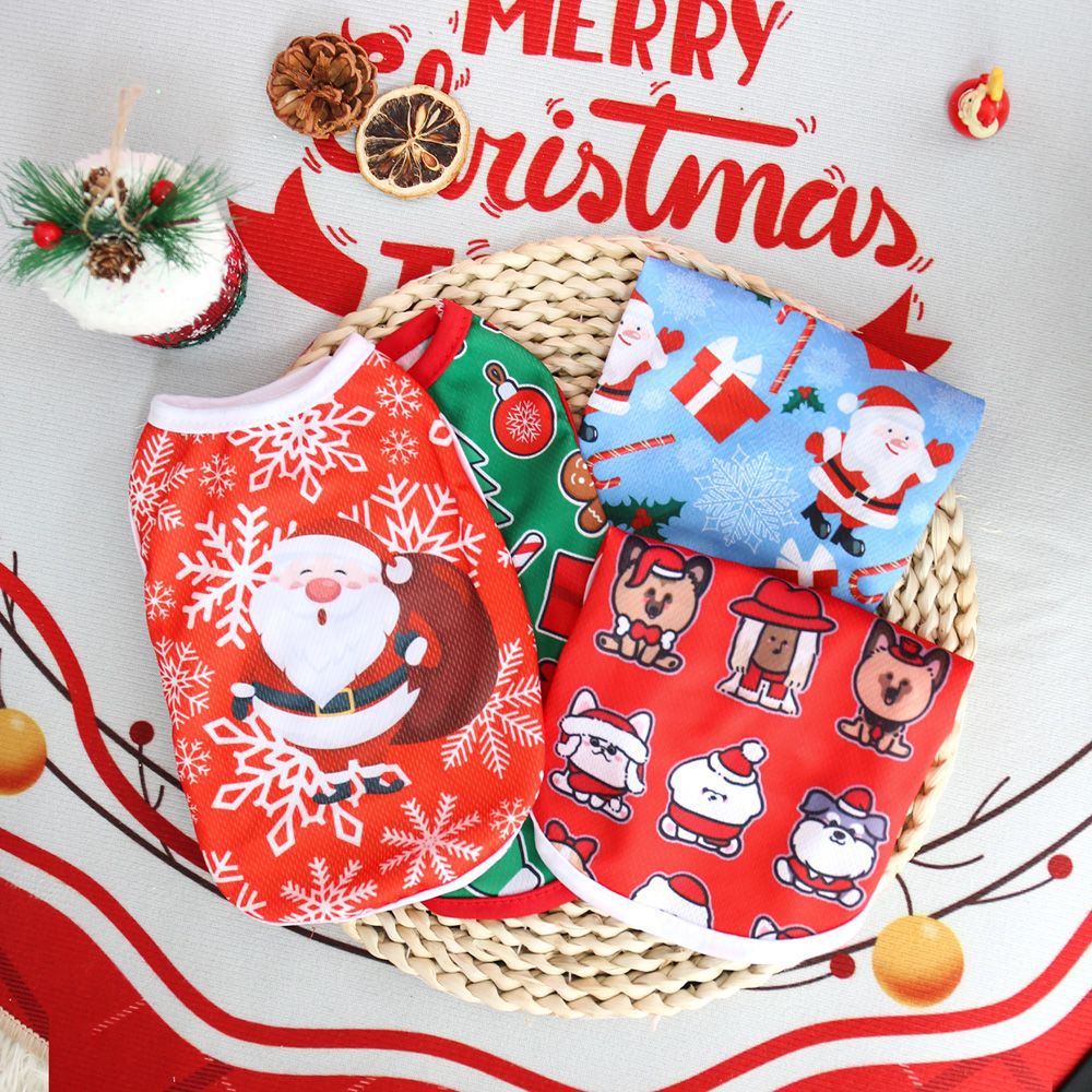 Christmas Limited Edition Cat And Dog Clothing Vest For Small Pete Short Style Non Shedding