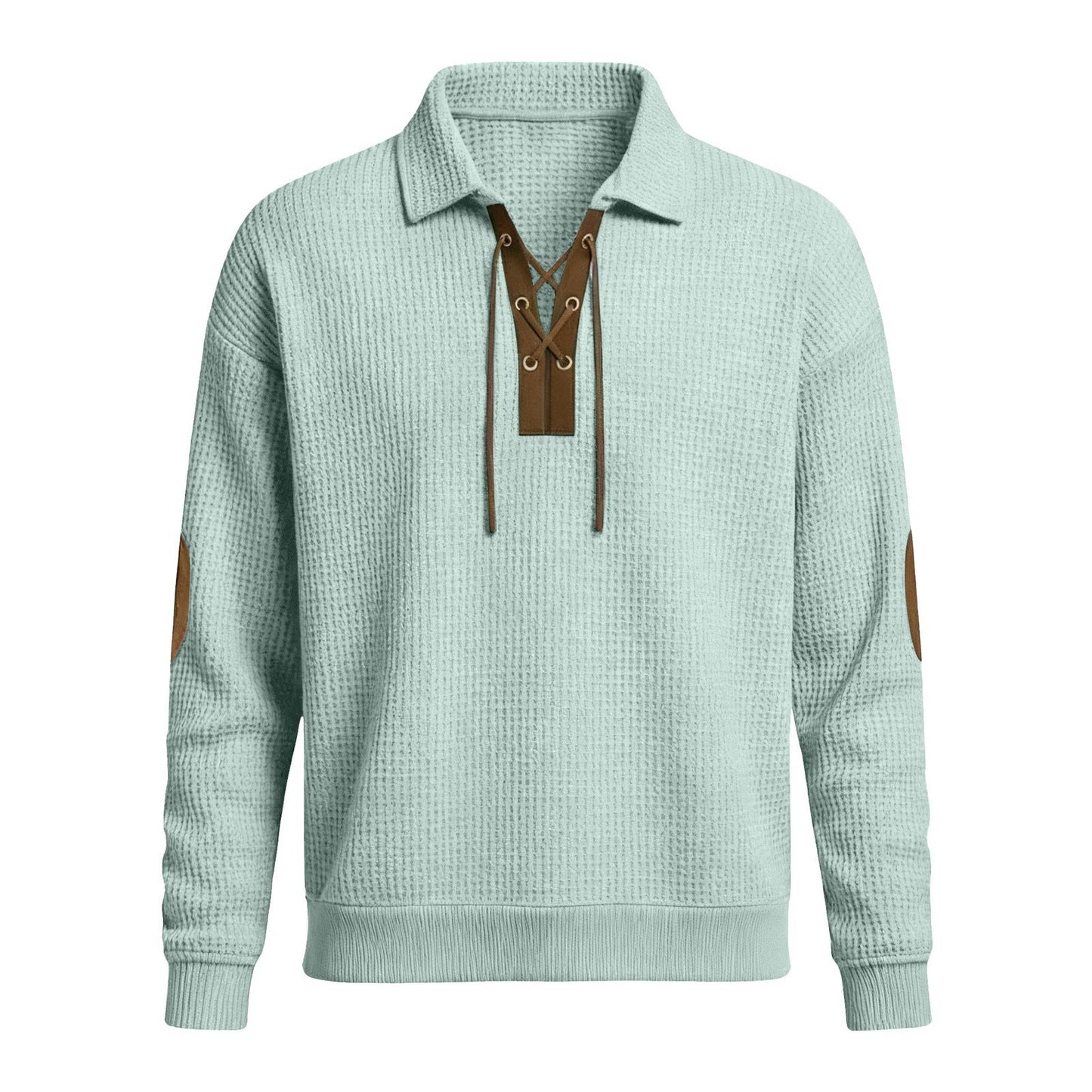 Mens Fashion Solid-Color Long-Sleeve Loose-Fit Sweatshirt