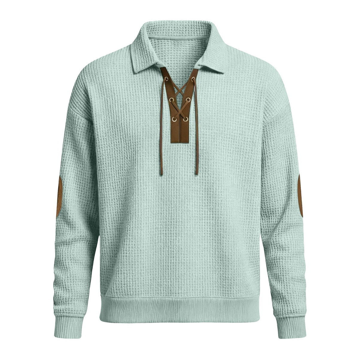 Mens Fashion Solid-Color Long-Sleeve Loose-Fit Sweatshirt