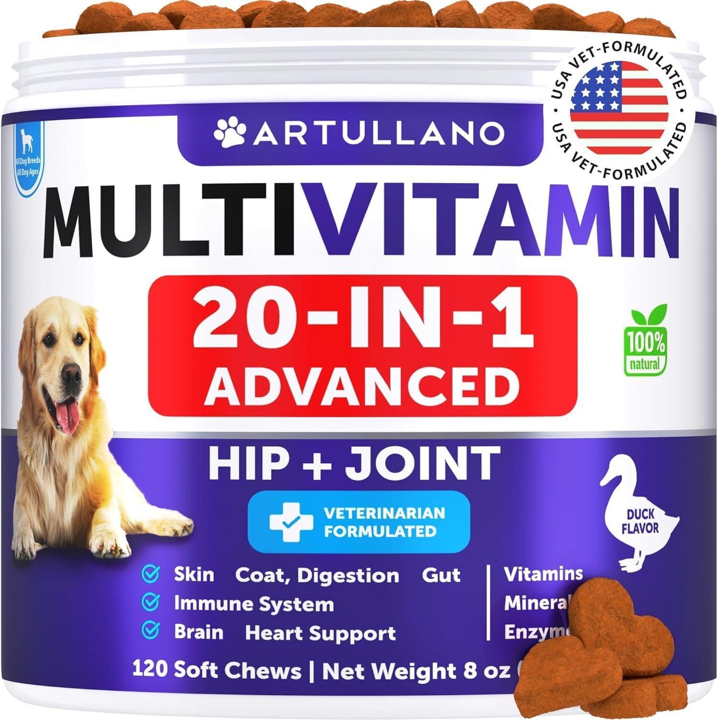 Dog Multivitamin Chews with Glucosamine 20-in-1