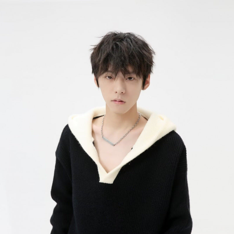 Casual V-neck Hooded Sweater For Men And Women