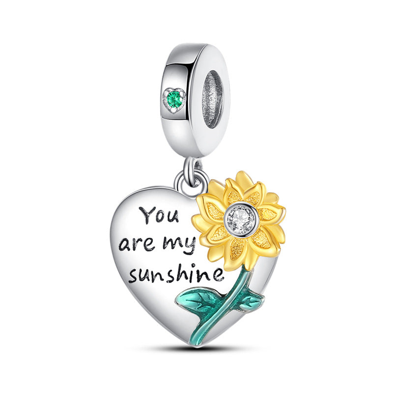 Sunflower-shaped Copper Bead Pendant Bracelet Accessory