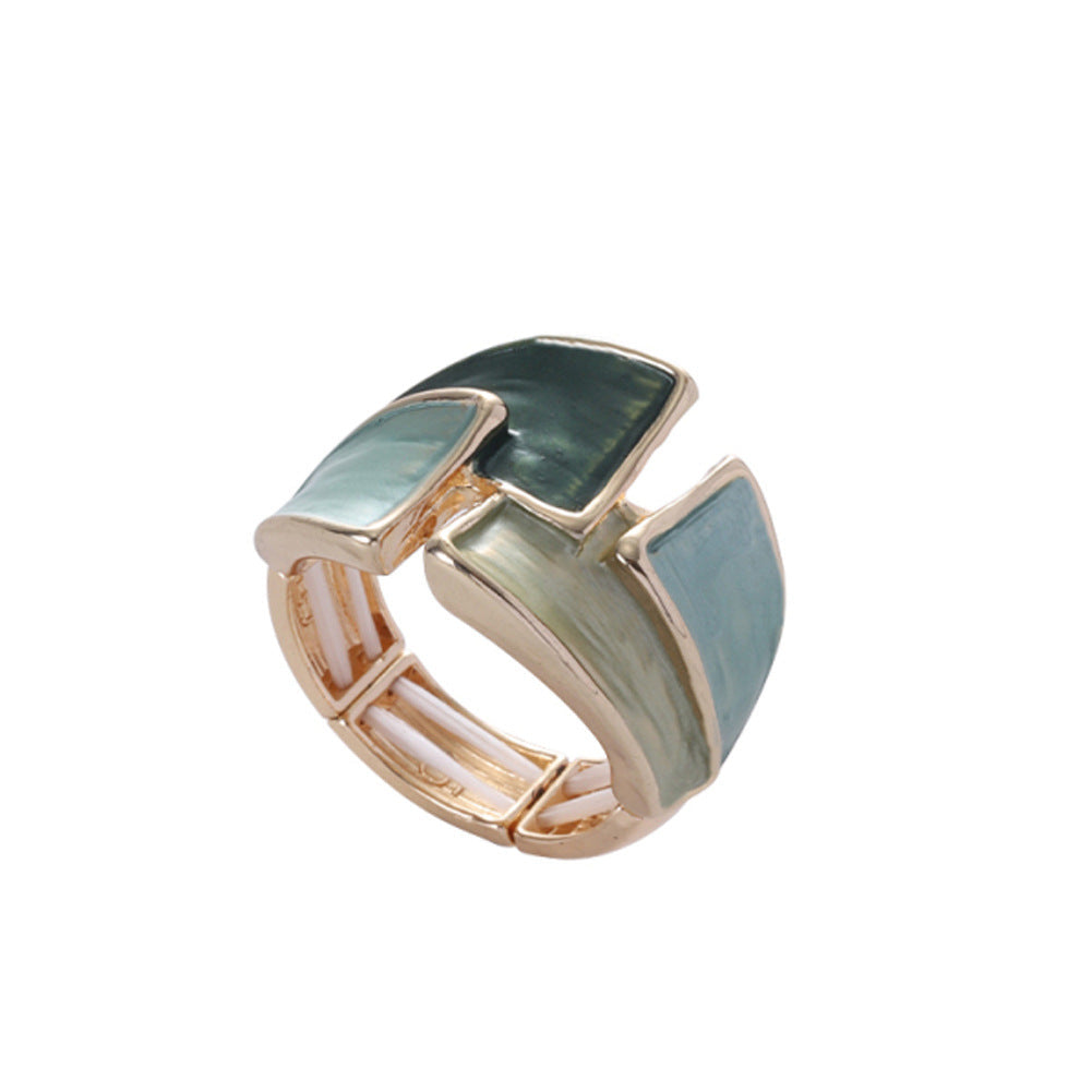 Womens Colorful Painted Oil Casual Ring