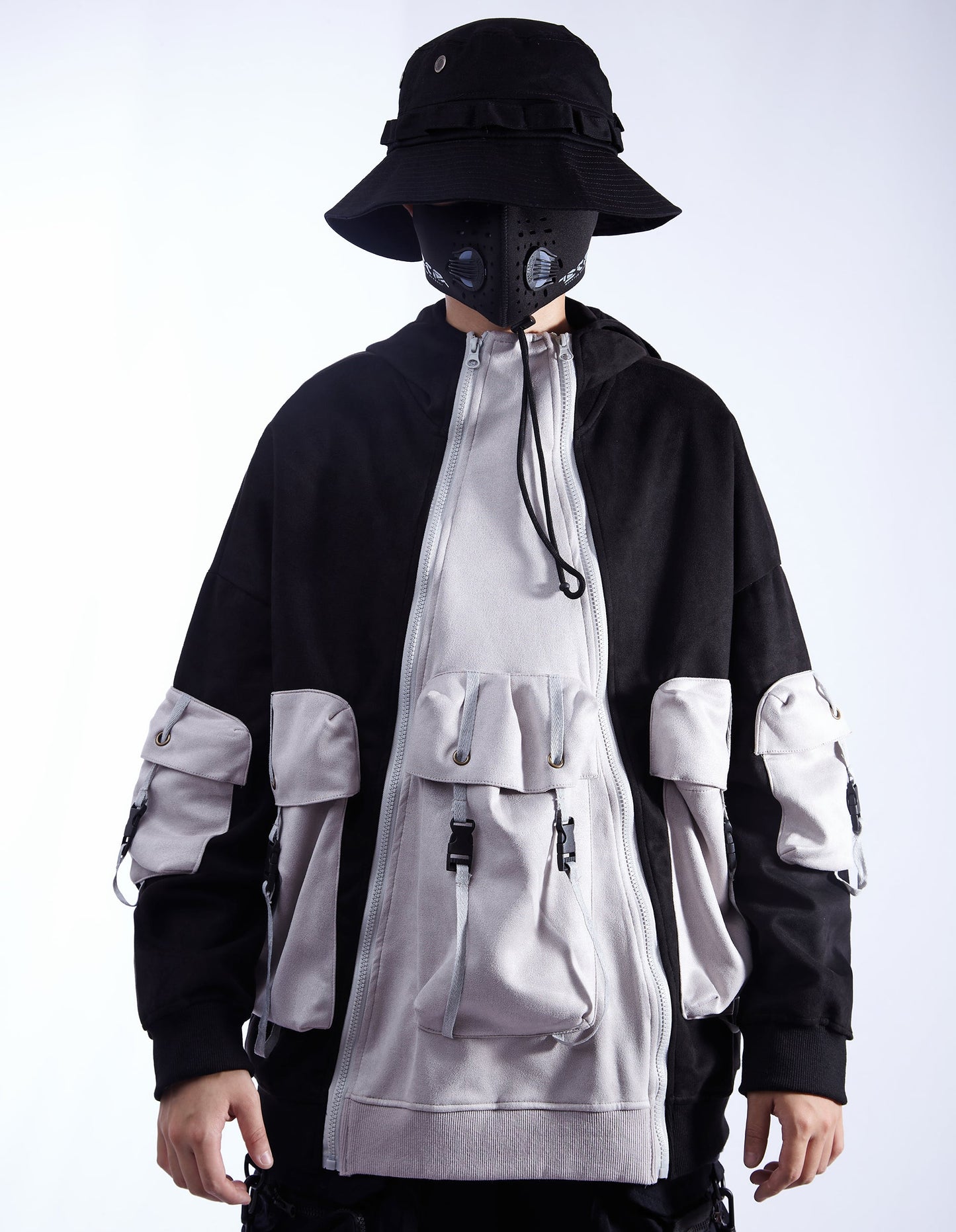 YEH1 Sweat à capuche fonctionnel patchwork