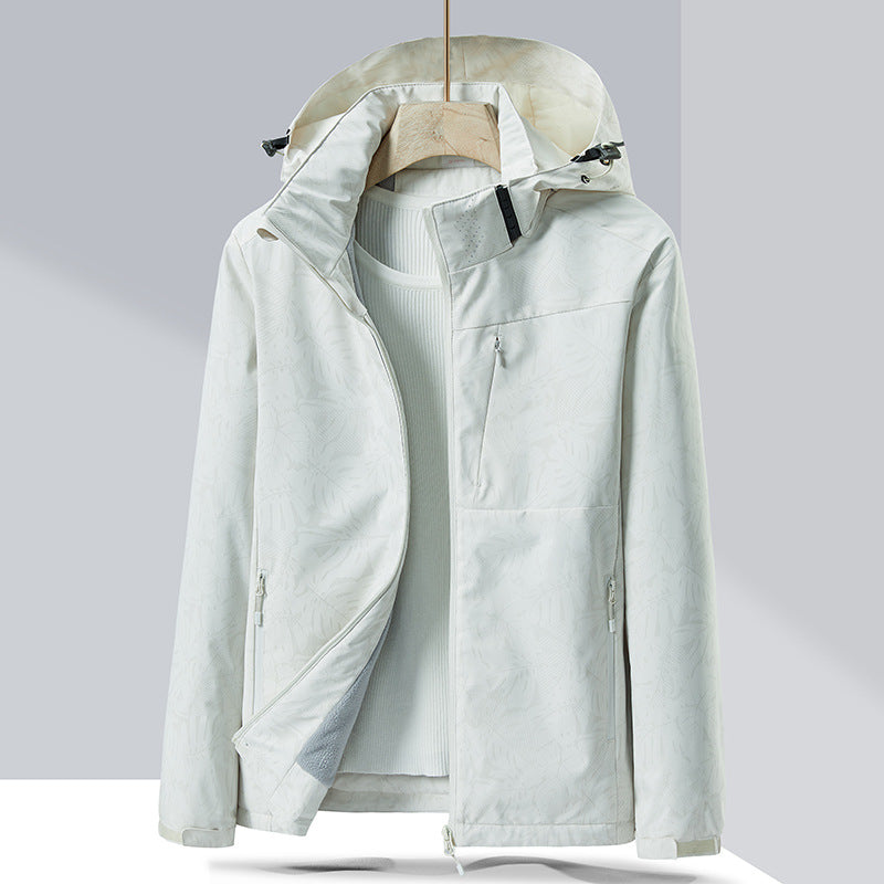 Couple Single-layer Jacket Windproof Sports Fleece-lined Padded Overalls