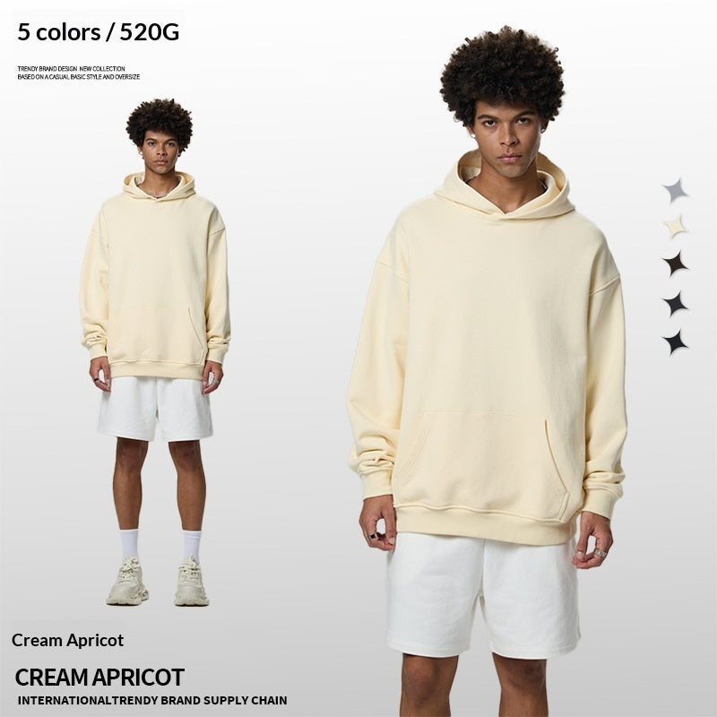 Mens Relaxed American-Style Hooded Casual Sweatshirt