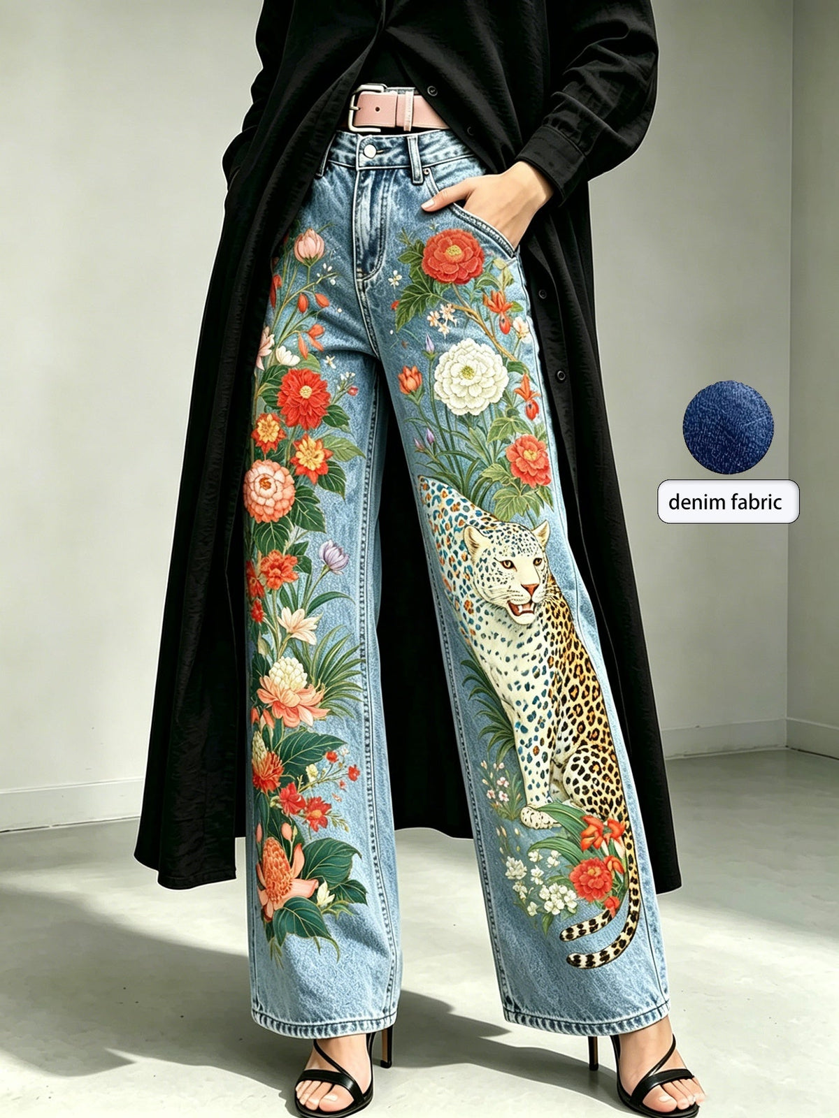 Direct-Injected Real Denim European And American Straight-Leg Pants