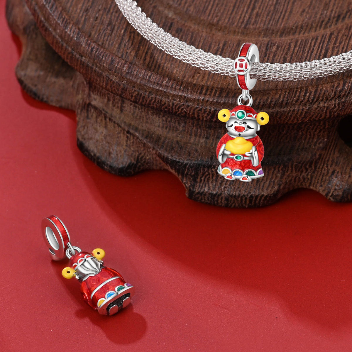 DIY Lucky Carp Copper Bead Pendant Bracelet Accessories