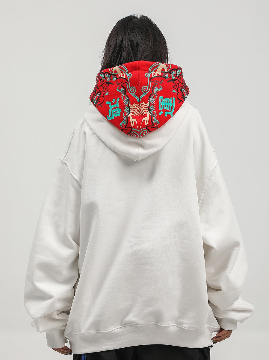 Sweat à capuche Double Dragon Rouge