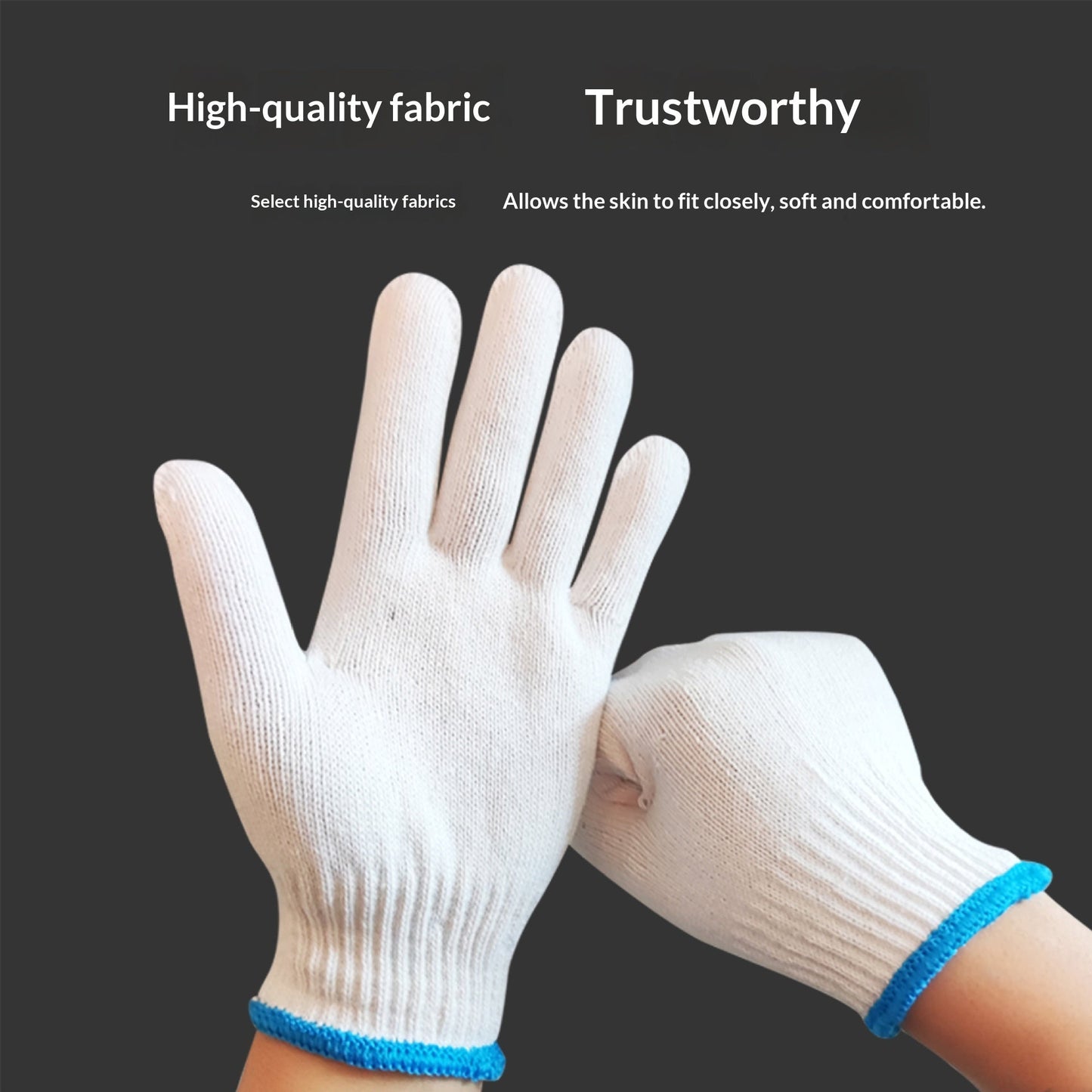 Industrial Non-slip White Cotton Gloves