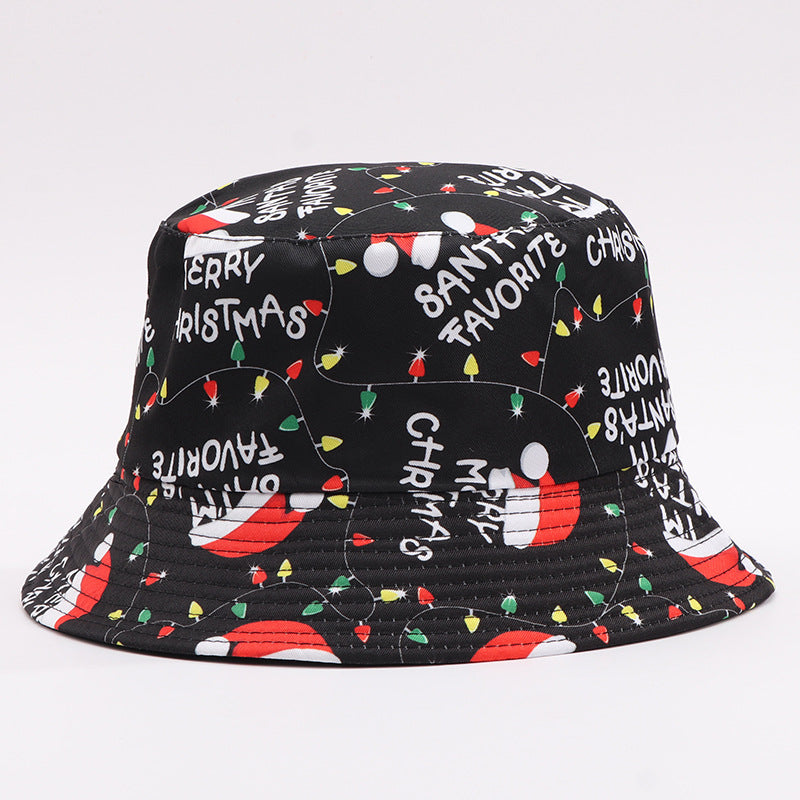 European And American Digital-print Bell-shaped Reindeer Bucket Hat