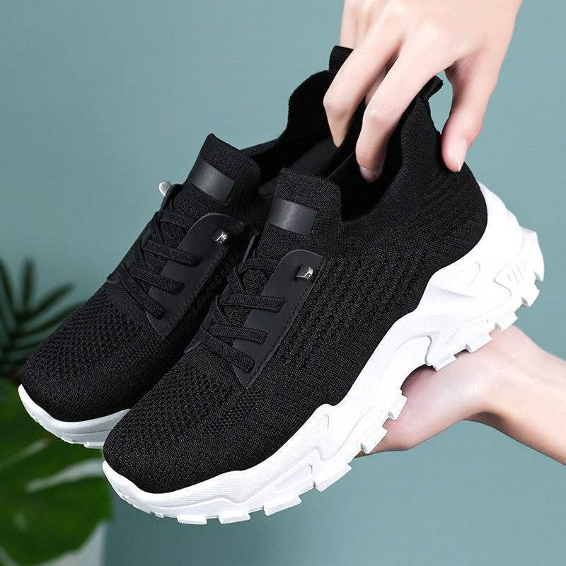 Women's Summer Flying Woven Lace Up Running Shoes