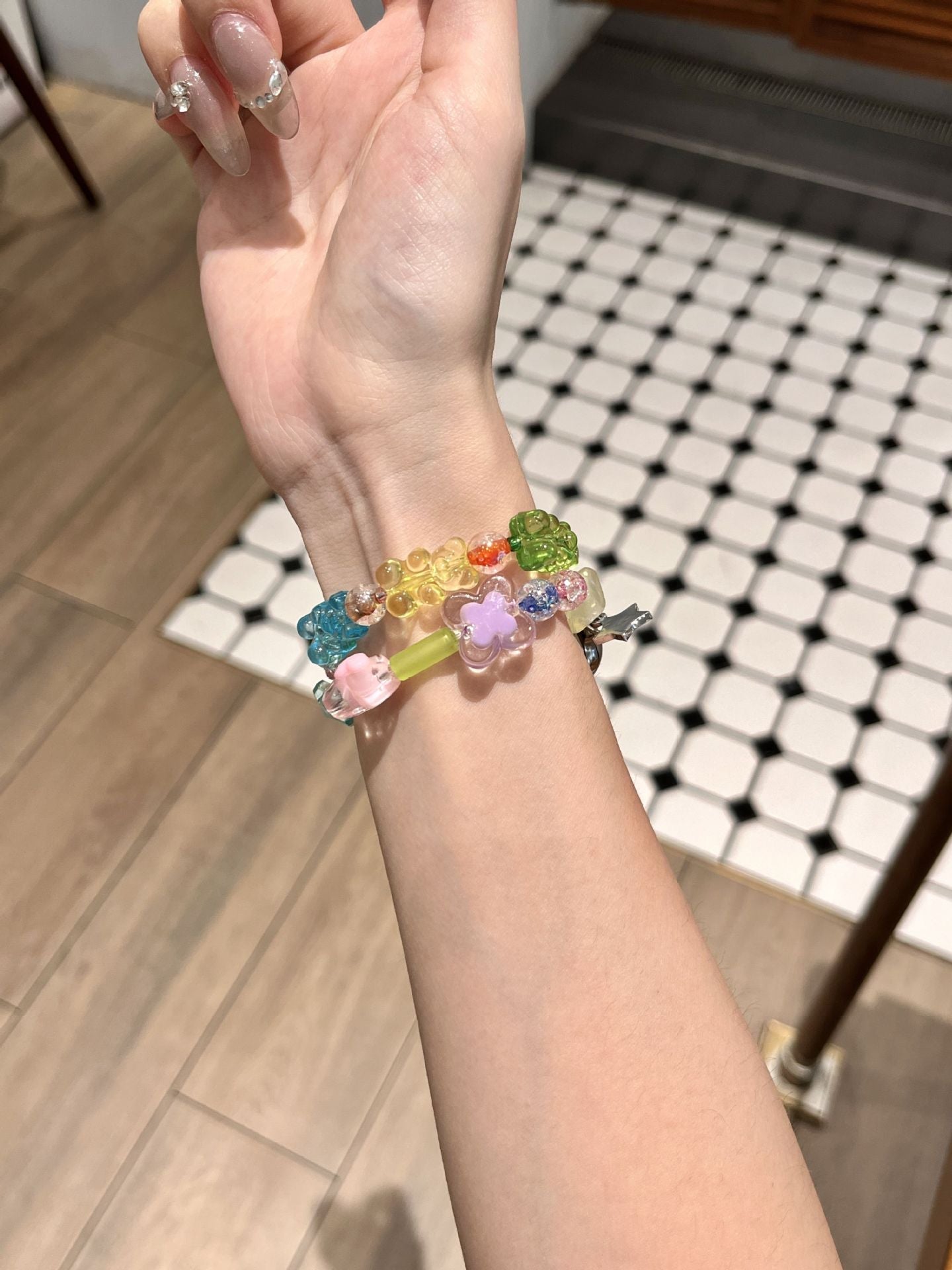 Colorful Gummy Bear Beaded Watch Band Compatible With IWatch Series  Soft Silicone Strap