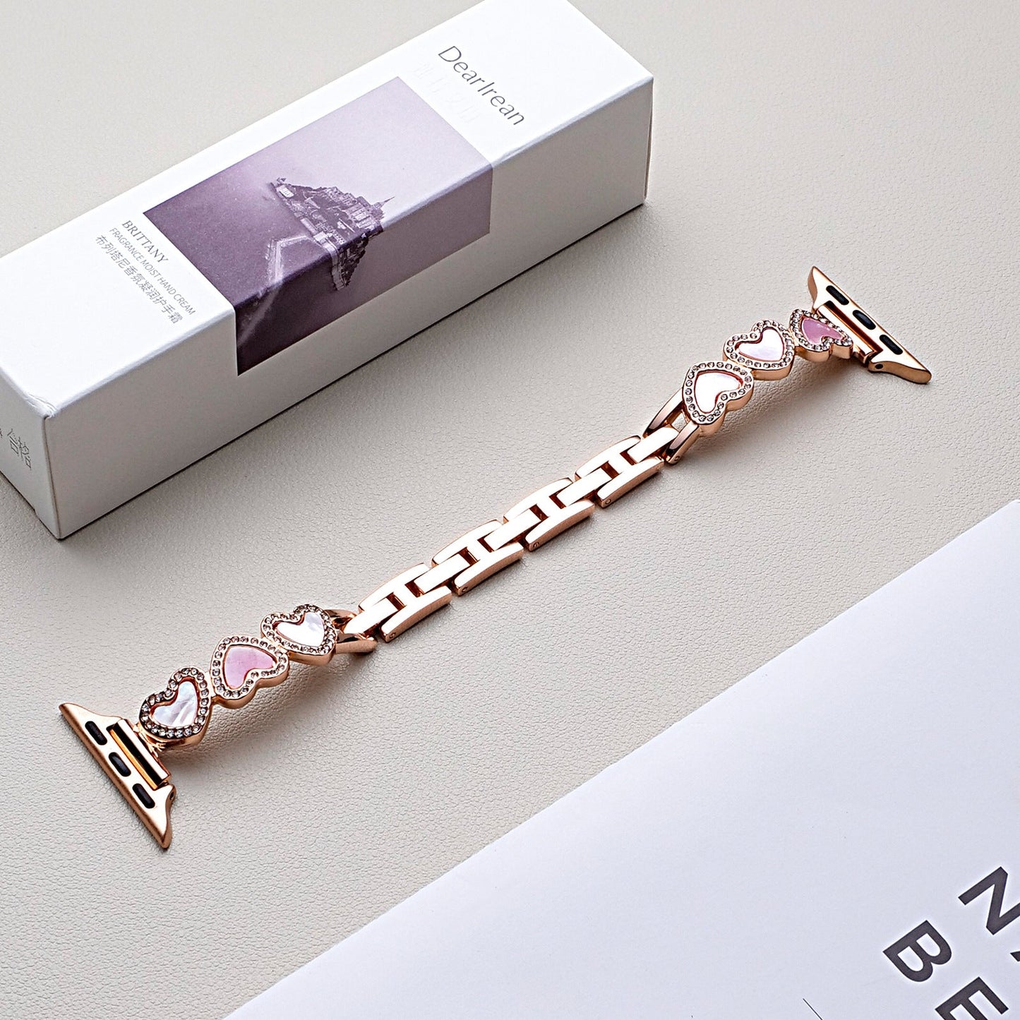 Loving-Heart Shell Metal Watch Strap