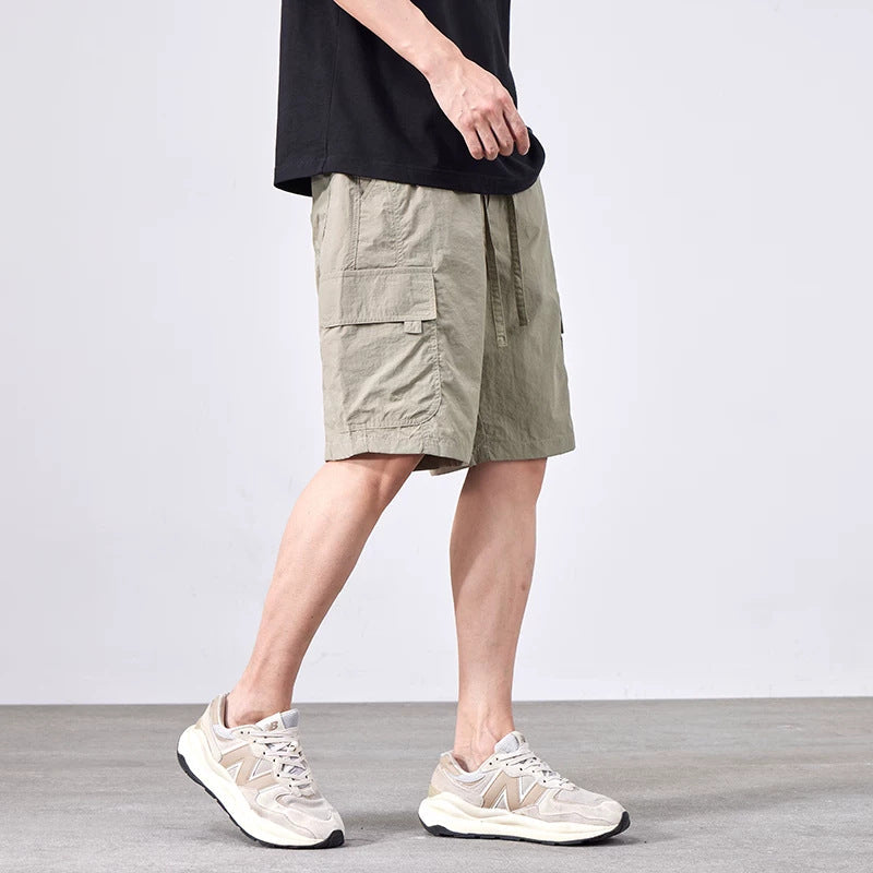 Cropped Pants American-style Streetwear Quick-drying Mid-length Trousers