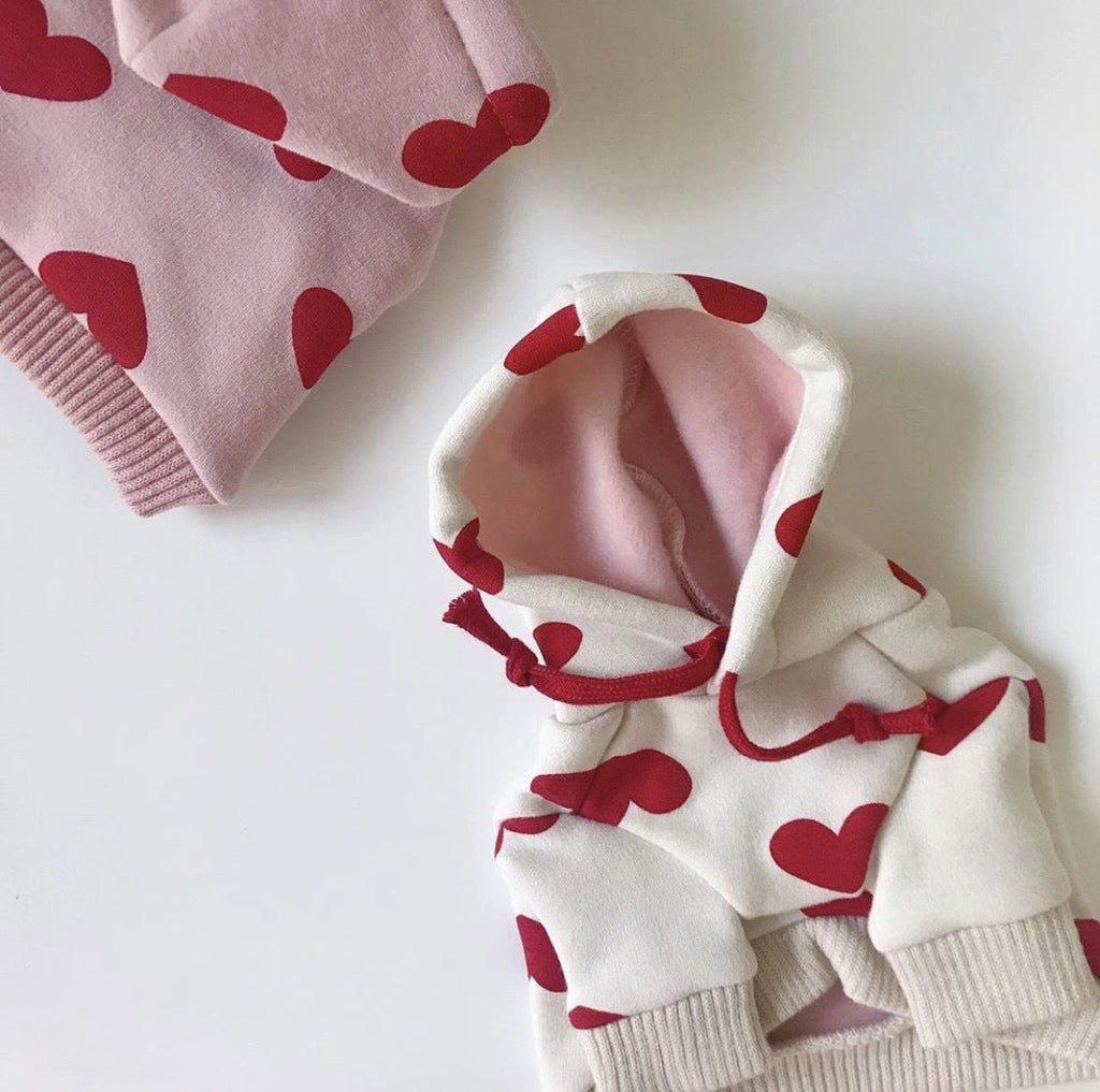 Warm And Cute Printed Love Sweater Pet