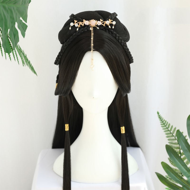Ancient Costume Wig Female Ancient Style Han Chinese Clothing Lazy Whole Head Cover