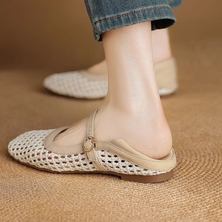 Women's French Minimalist Flat Mary Jane Shoes
