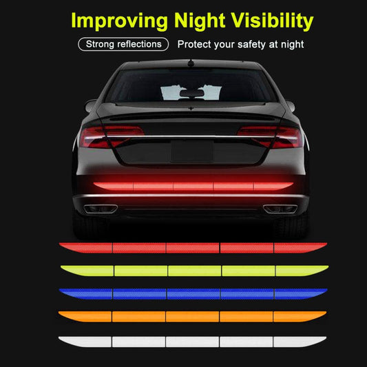 5pcs Car Reflectante Reflector Sticker Car Body Trunk Exterior Reflective Tape Reflex Exterior Warning Stickers Car Reflectance Reflective Sticker Car Body Trunk Auto Accessories Night Visibility Reflective Decal Universal Safety Warning  For Car Trunk