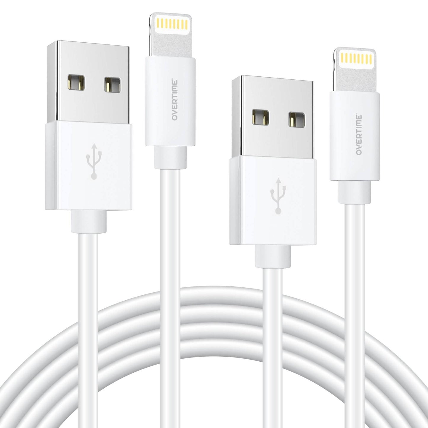 6 Ft./10 ft. Overtime Apple MFi Certified iPhone Charger Lightning Cable Pack
