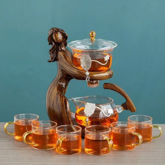 Semi-Automatic Tea Set with Glass Infuser