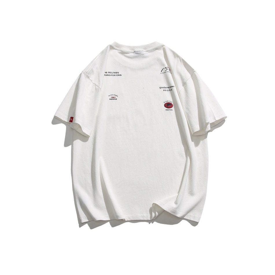 Orderly Japanese Retro Mountain Short Sleeve T-shirt