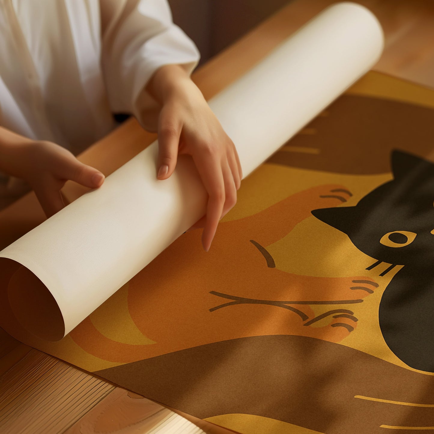 Safe Paws Warm Hearts Cat Print
