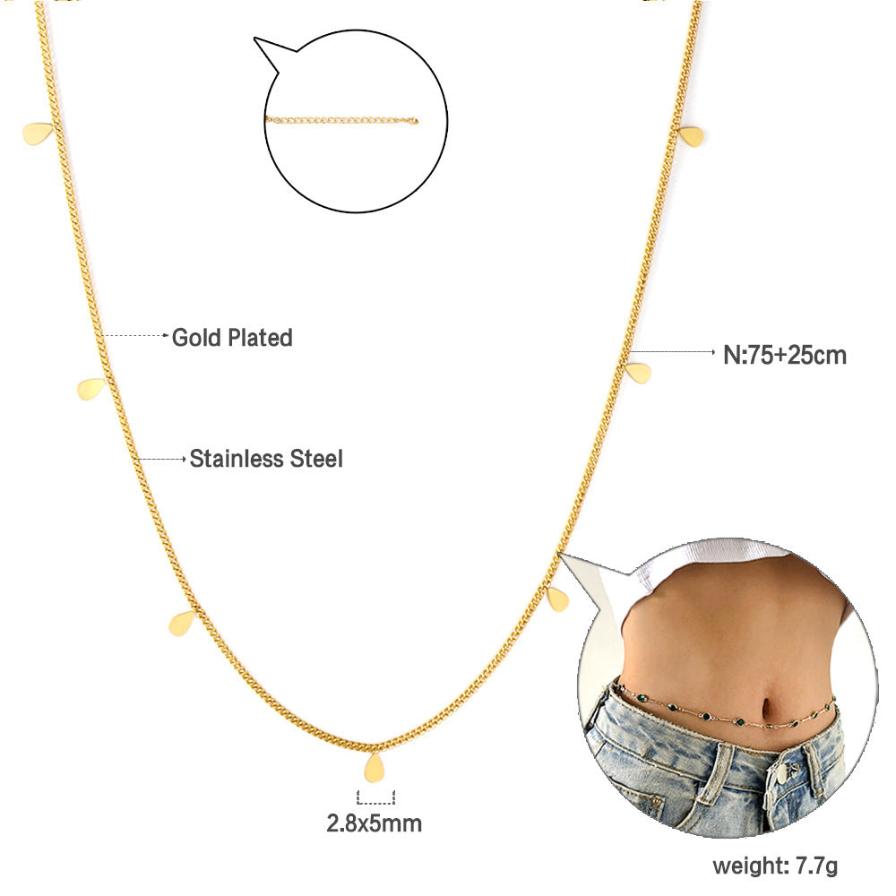 Sweet-and-cool Edgy Two-layer Waist Chain