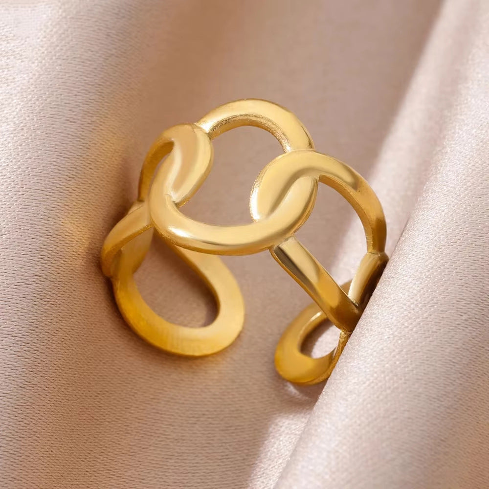 Geometric Stainless Steel Ring For Women