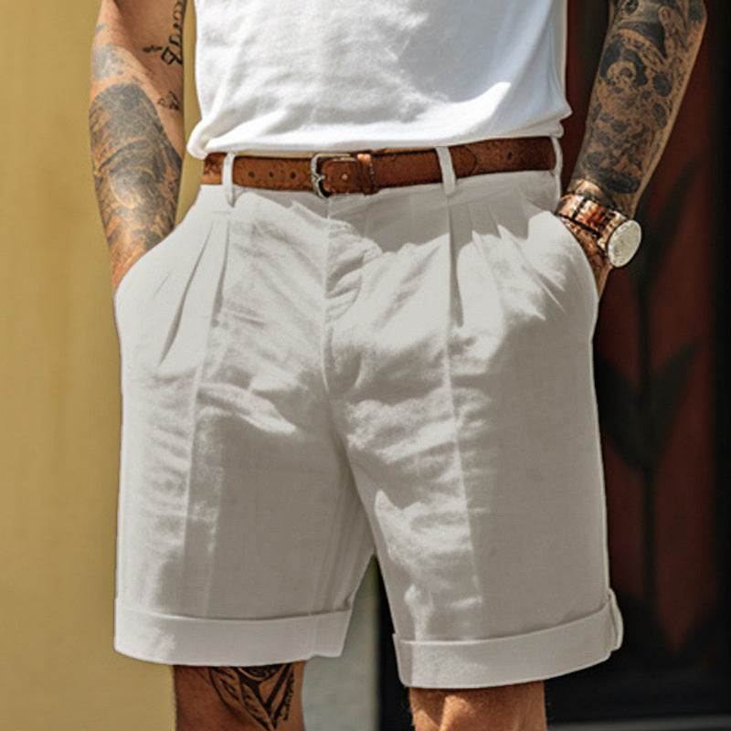 Men's Straight Leg Shorts With Pockets  Casual Dress Pants Loose Fit Summer Bottoms For Daily Wear Clothing