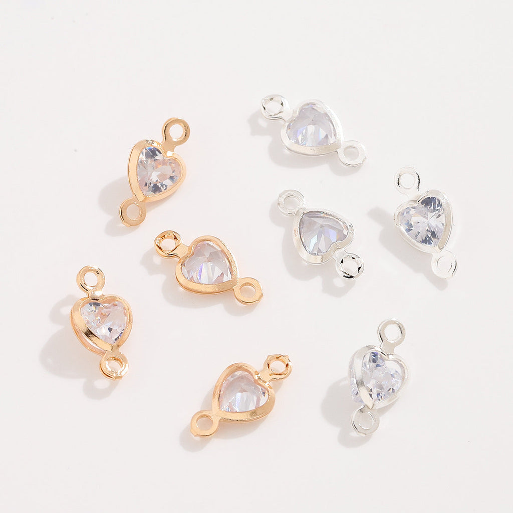 Geometric Zircon Bezel Set Pendant - Gold Plated Color Retention Charm for DIY Earring Jewelry Making Accessories