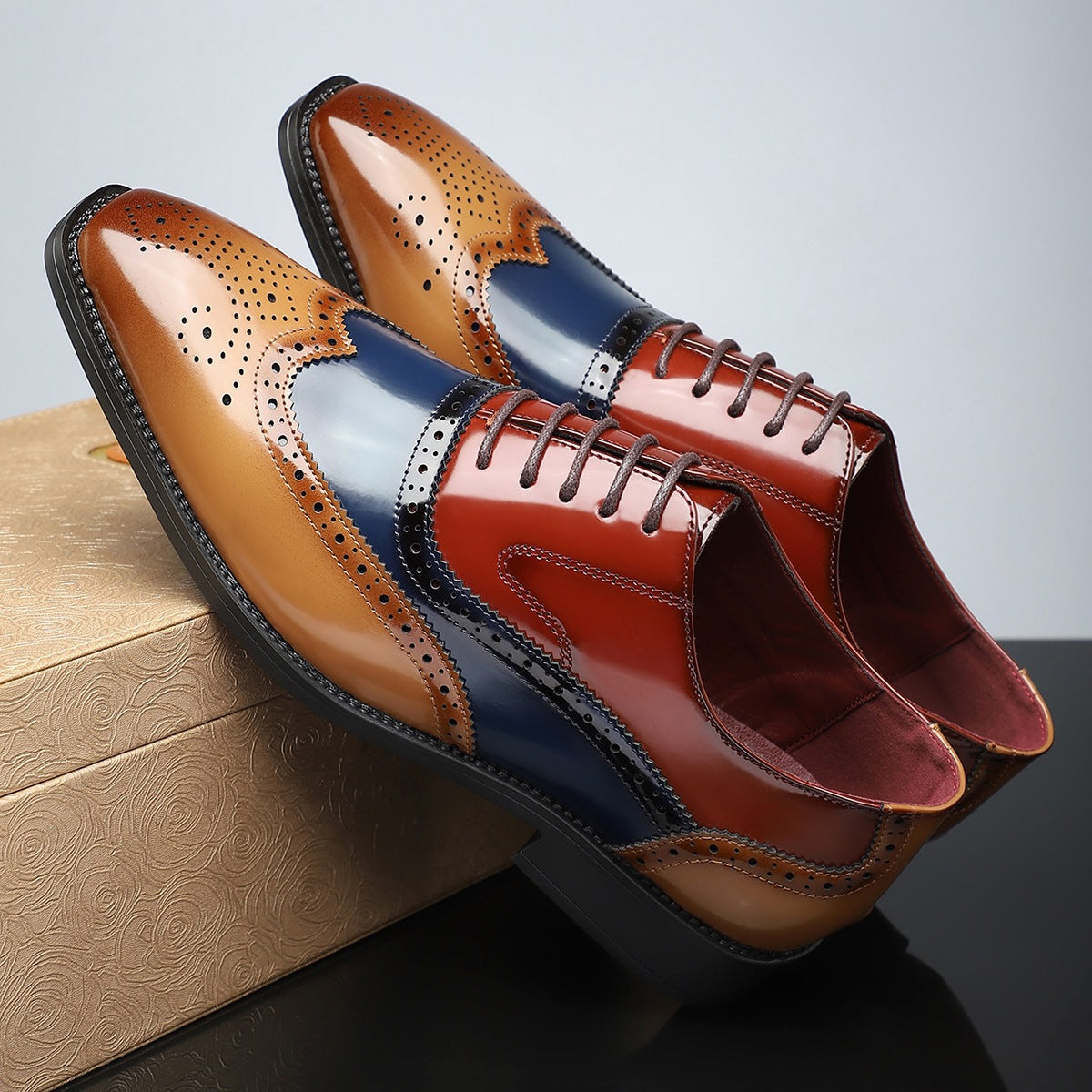 Men's British-style Business Formal Pointed-toe Lace-up Casual Shoes